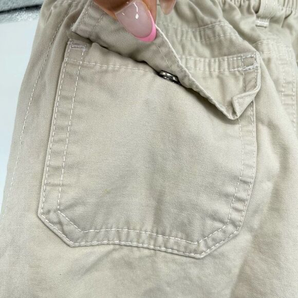 High Sierra Girls Y2K Khaki Cargo Skirt Size 5 Ruched Sides Drawstring Cotton - Picture 9 of 14